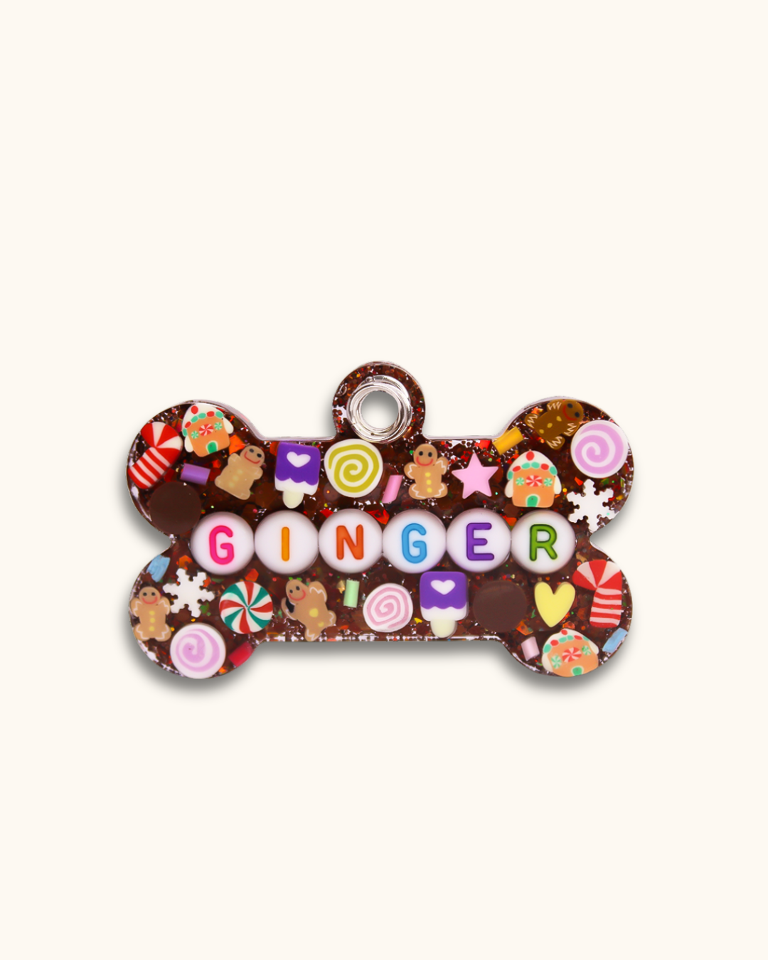 Gingerbread Resin Pet Tag