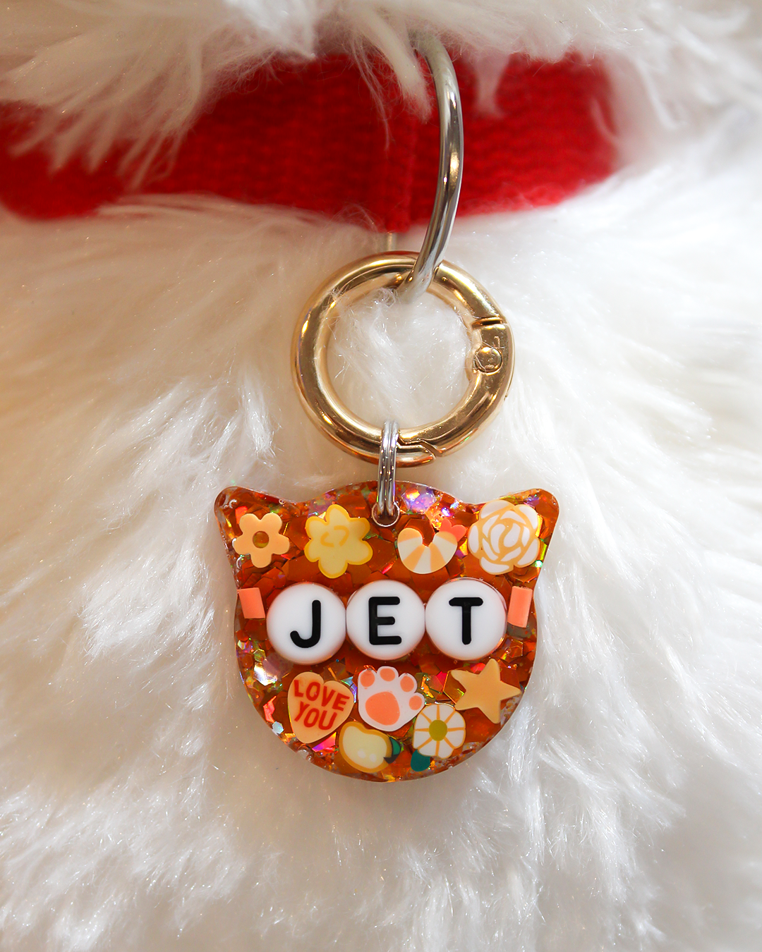 Orange Resin Pet Tag