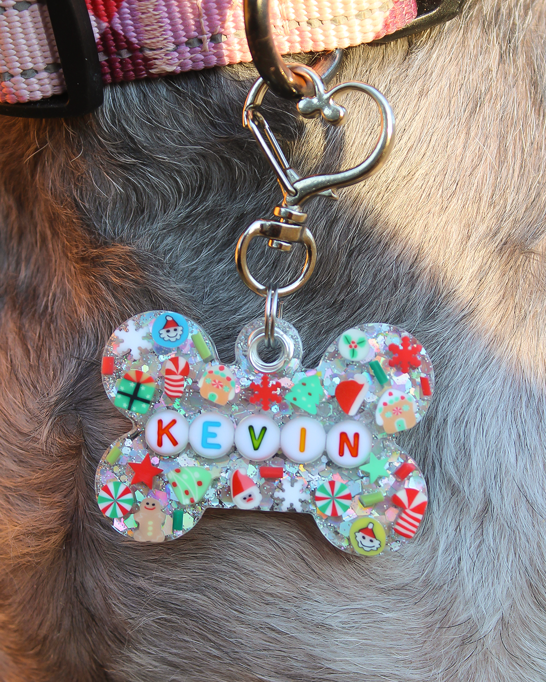 Christmas Party Resin Pet Tag