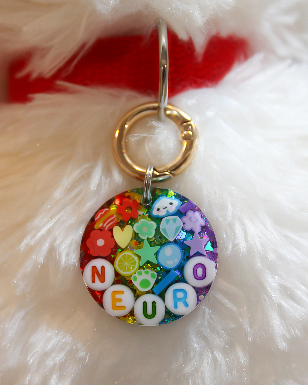 Rainbow Resin Pet Tag