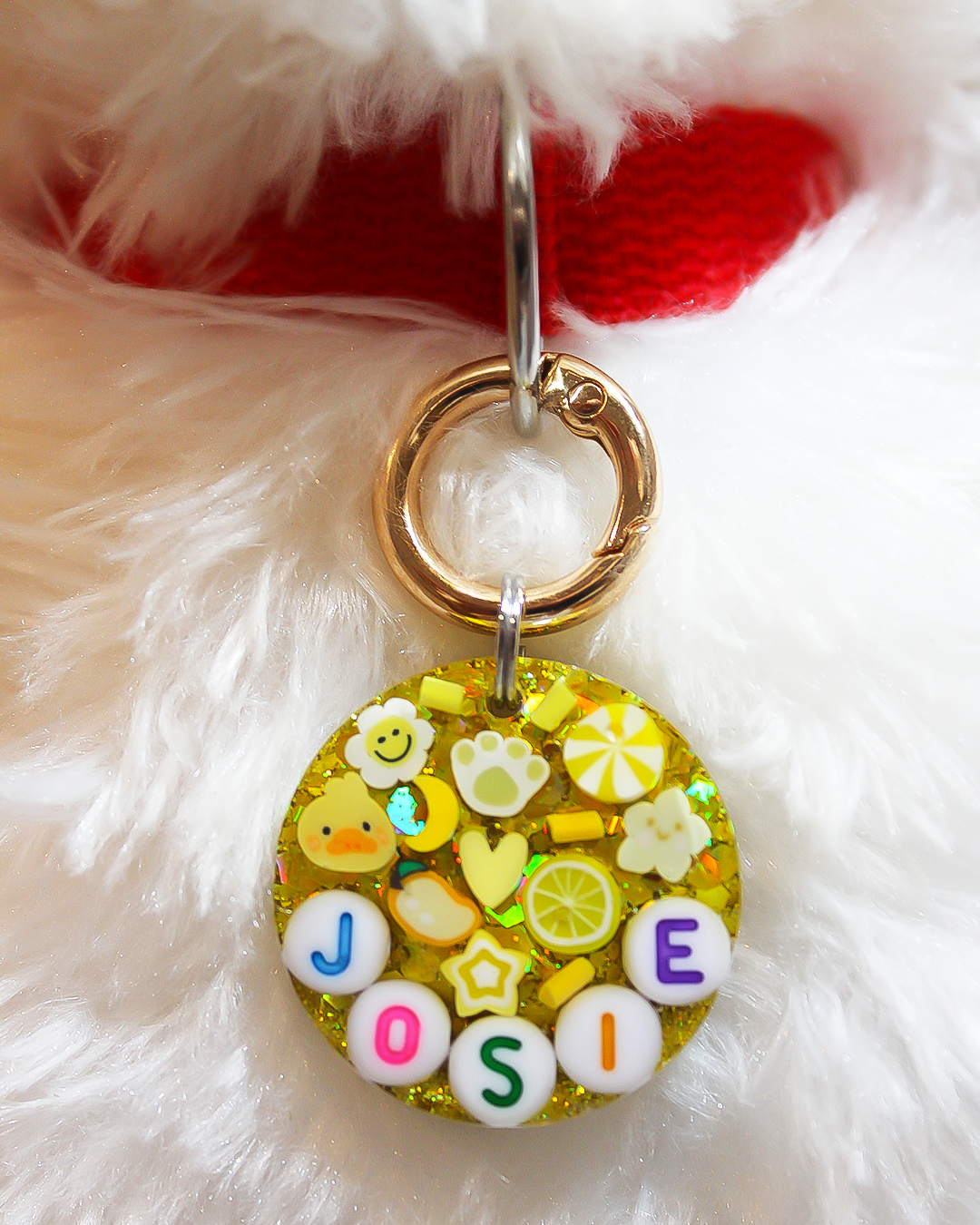 Yellow Resin Pet Tag