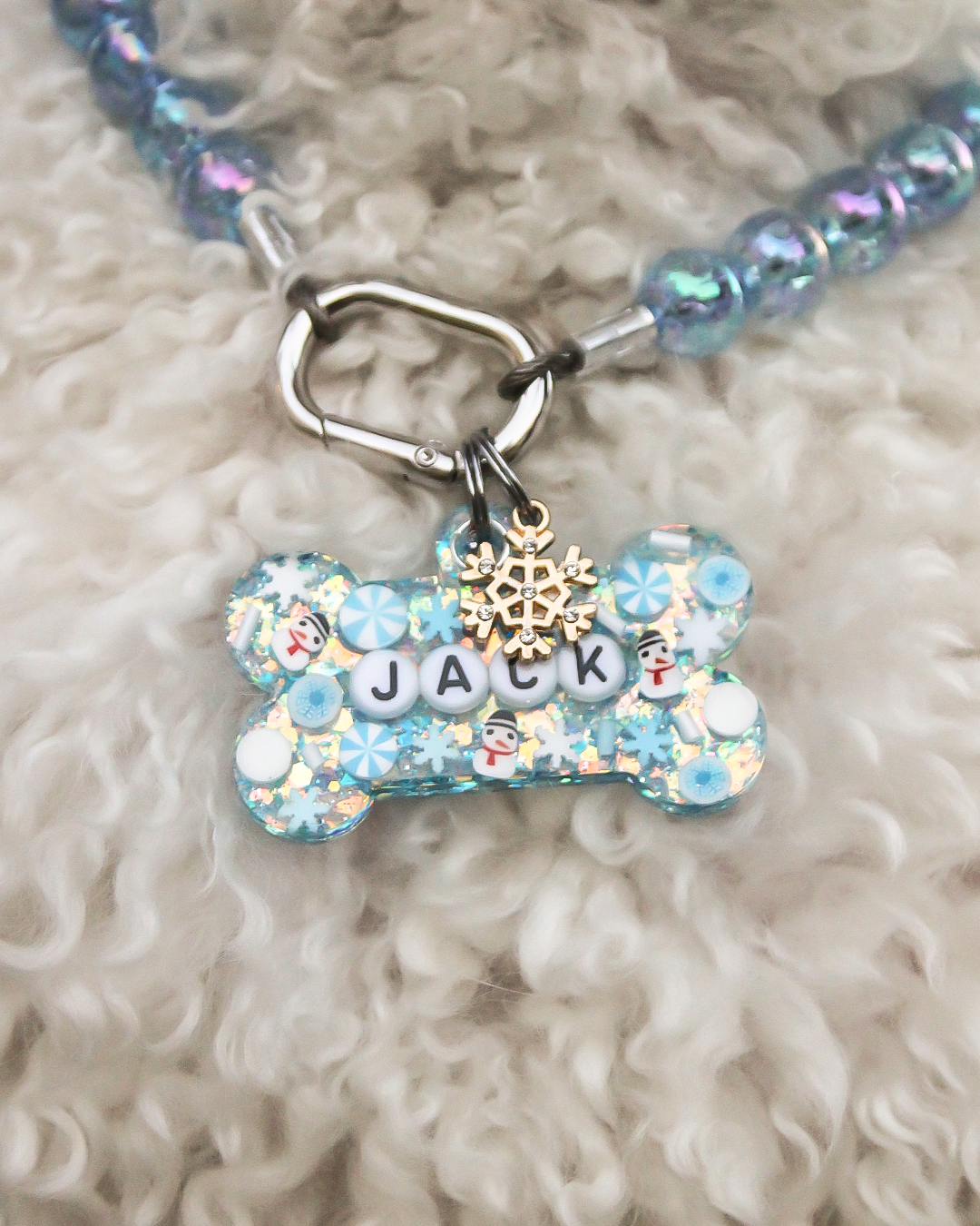 Snow Day Resin Pet Tag
